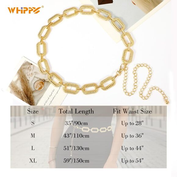 Metal Waist Chain Belt Women Adjustable Body Link Belts Ladies Fashion Chain💛 - Picture 6 of 7